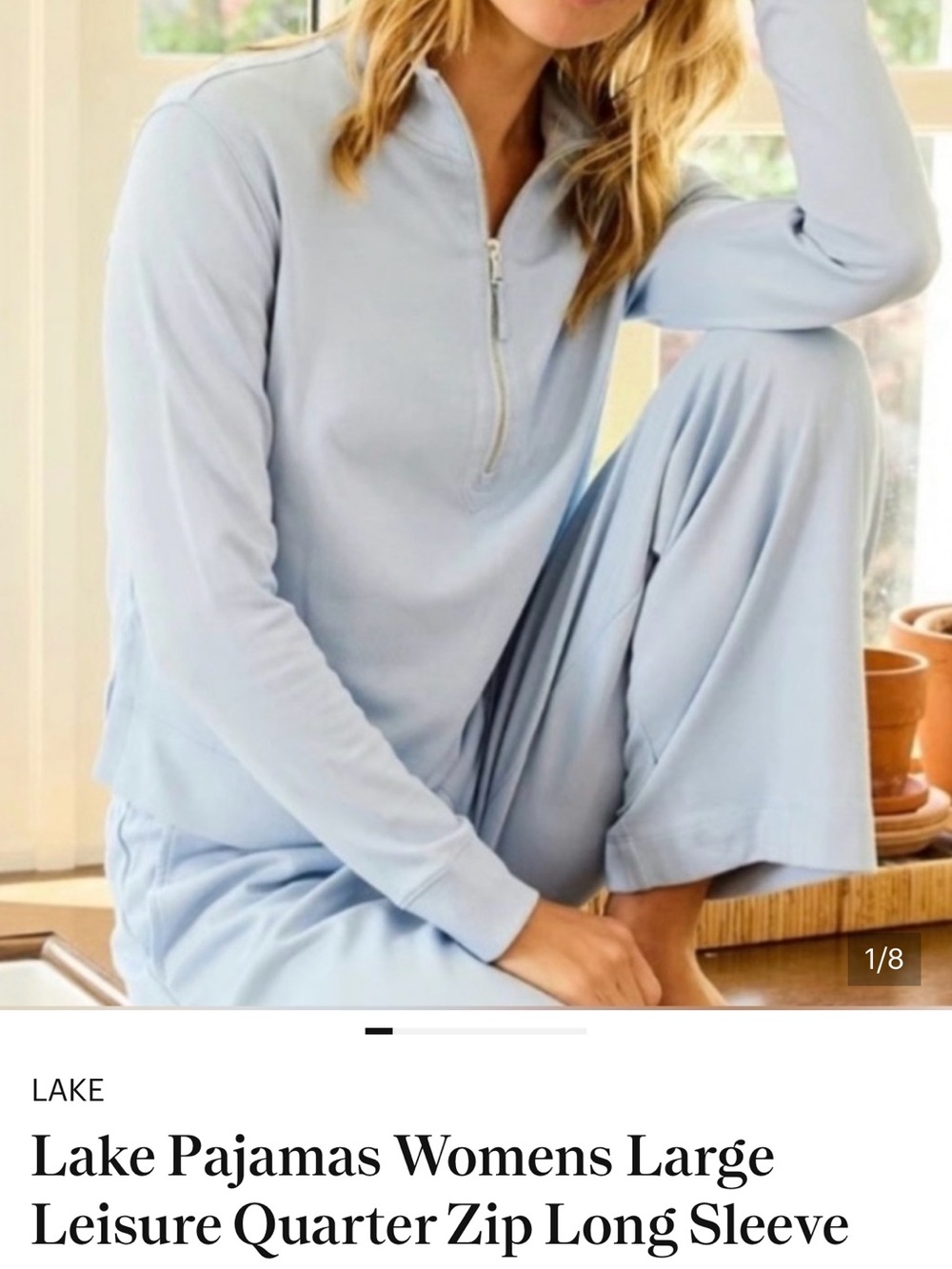 LAKE Leisure Quarter-Zip Long Sleeve  - Morning Blue
